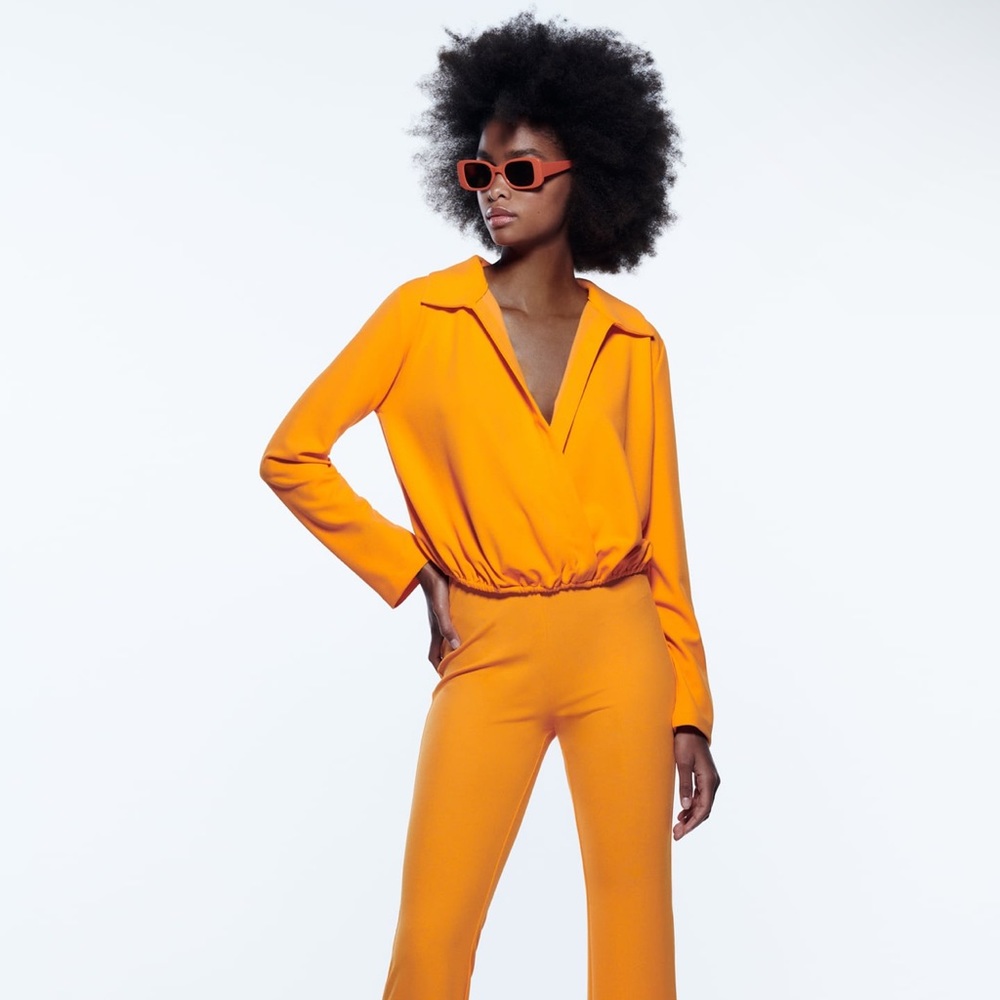 Zara crossover collared top